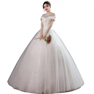 S6735F Drop shipping 2023 2023 new bride, one shoulder champagne pearl starry air -owned plus size wedding dresses for bride