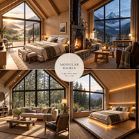 Kit de maison préfabriquée moderne de luxe en bois, de type A-frame, de haute qualité, à faible coût, pour l'extérieur, autoportant