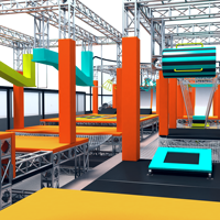 Parcours Ninja Personnalisable, Aire de Jeux Commerciale, Parcours d'Obstacles Intérieur pour Centres de Divertissement Familial