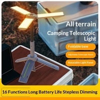 Lámpara de Camping Plegable Multifuncional con Linterna de Emergencia Recargable para Teléfono Móvil, Luz de Ambiente para Camping