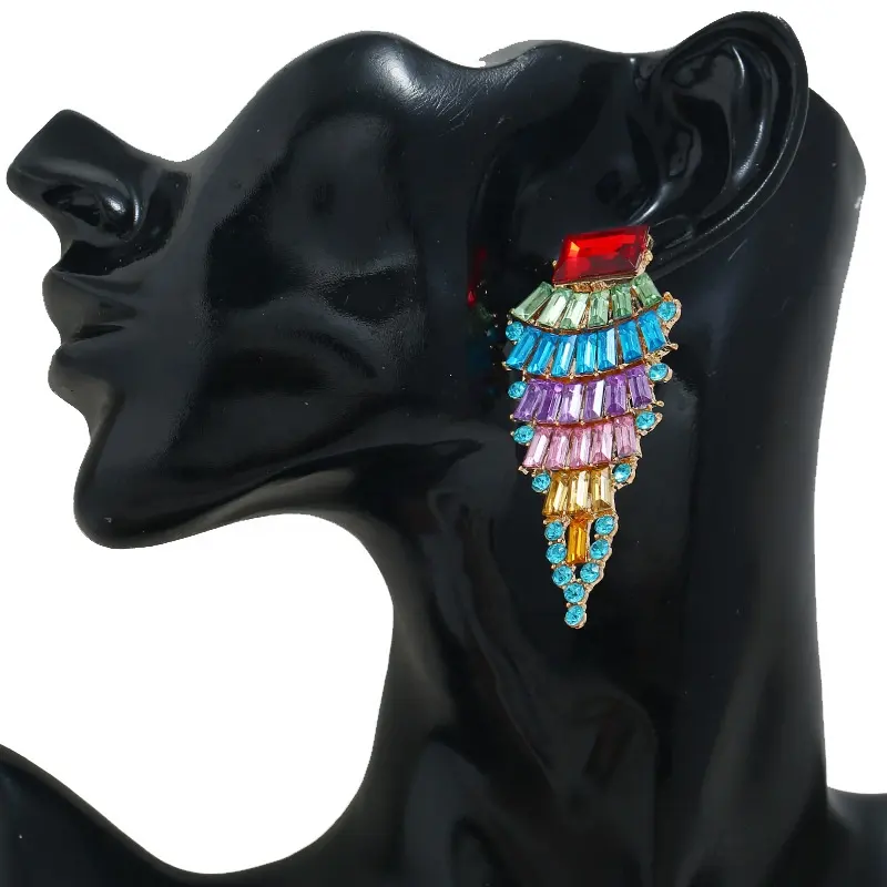 Brincos coloridos de acrílico, joias geométricas de borla longa para mulheres, acessórios da moda