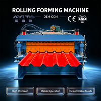 Machine de formage de tôles de toiture à double couche haute vitesse AVITA CE, équipement de formage de tuiles métalliques à double profil avec système PLC