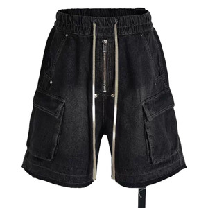 Nuevos Shorts Cargo de Cintura Alta con Estampado de Leopardo y Cristales, con Bolsillos, para Hombre, Negros, 100% Algodón Orgánico, Estilo Bauhaus, con Cierre - Product Image 1