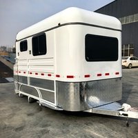 Remorque pour chevaux de type Australie Standard, 2 places, chargement en angle, double essieu, freins électriques, capacité de charge 3T, plancher en aluminium.