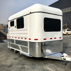 HERUI Australia Standard 2-Horse Semi-<b>trailer</b> Float <b>Trailer</b> Angle Load Double Axle Electric Brakes 3T Payload High <b>Trailers</b> - Product Image 2