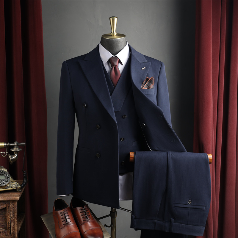 Blu Navy (abito + gilet + pantaloni eleganti)