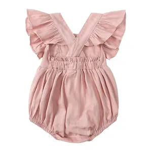 Wholesale Eco-Friendly Toddler Bodysuits Summer Baby Girl Bubble Romper