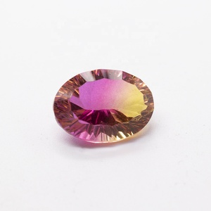 12X16Mm Hình Dạng Hình Bầu Dục Dưa Hấu Tourmaline Đá Quý Thủy Tinh Lỏng Tổng Hợp Tourmaline - Product Image 1