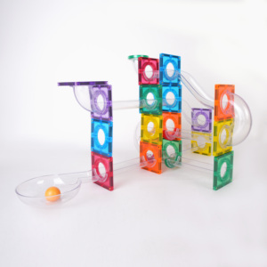 Pista da Corsa Educativa STEM Mntl a Prezzo di Fabbrica, Blocchi Magnetici da Costruzione, 107 Pezzi, Pista per <span class=keywords><strong>Biglie</strong></span> Fai-da-Te con Piastrelle Magnetiche per Bambini - Product Image 6