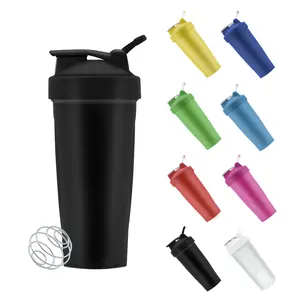 Logo personnalisé Sans BPA En Plastique Portable Classique Shake Protéine Shaker Tasse Gym Shaker Bouteille pour Shakes Protéinés