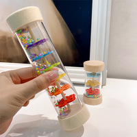 New Design Rainbow Hourglass Orff Percussion Instrument Wood Sand Bell for Early Education Cheap Toys for Kids Toddler Unisex