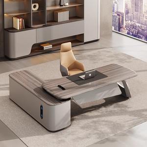 カスタマイズされた高級L字型オフィスデスクモダン木製家具CEOワークベンチホームスクールワークショップアパート用 - Product Image 4