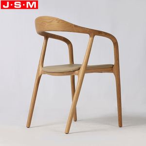 เก้าอี้ทานอาหารพนักพิงสูงโครงไม้โอ๊คขาวบุเบาะสำหรับบ้าน ร้านอาหาร - Product Image 4