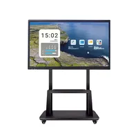 Tableau blanc interactif électronique intelligent 4K55/98 pouces noir pour l'éducation et la formation, multimédia HD, double système d'exploitation, tactile, machine tout-en-un pour les conférences