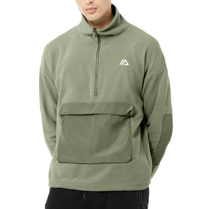ZM-805 Polar <strong>Fleece</strong> Pullover 1/2 Zip Pullover <strong>Mens</strong> Winter Warm <strong>Jumper</strong> and Ripstop Pockets - Product Image 1
