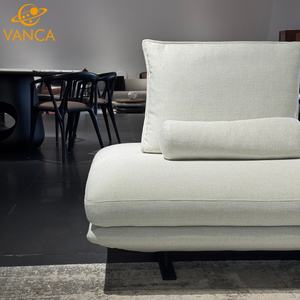 Sofá pequeño de lujo simple moderno de estilo minimalista, sofá <span class=keywords><strong>blanco</strong></span> de lino para sala de estar - Product Image 4