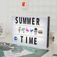 Boîte lumineuse créative moderne A4 noire avec lettres LED Bande lumineuse enfichable DIY ABS Dimmable Décoration de chambre de fille Ornement de coeur