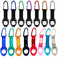 Porte-bouteille d'eau en silicone avec clips et anneaux, porte-clés, crochets en aluminium, accessoires pour sac à dos de voyage, camping, cyclisme