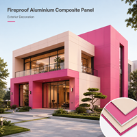 Panneau composite en aluminium (ACP) ignifuge 4x8 avec revêtement FEVE pour façade de bâtiment et mur-rideau