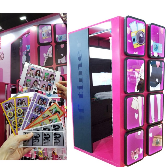 Smart Digital Station Photo Booth Magic/Augmented Reality LED Lighting Self-service Printer 21.5" Touch Screen Multi Players