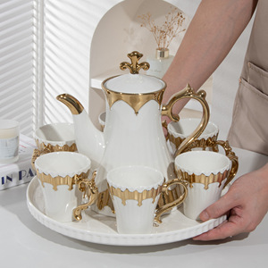 Cross-border new ceramic water <b>set</b>, water cup <b>set</b>, high-temperature resistant <b>tea</b> <b>set</b>, light luxury housewarming gift - Product Image 2