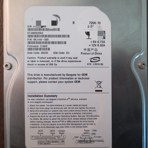 قرص صلب جديد أصلي St3400620as 9bj144-505 Fw:<span class=keywords><strong>3</strong></span>.aad سعة 400 جيجابايت مقاس <span class=keywords><strong>3</strong></span>.5 بوصة، متوفر للتسليم الفوري، مخصص لأنظمة التحكم الآلي الصناعية - Product Image 1