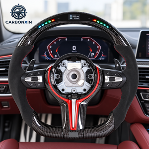 Volant sport en cuir et fibre de carbone forgée LED de qualité supérieure pour M2, Série 4, Série F, E90, E60, E46, E92, M3, E39 - Product Image 4