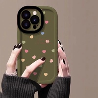 Coque en TPU peinte coeur arc-en-ciel pour iPhone 14 Pro 15 Pro Max pour iPhone 13 étuis de téléphone portable compatibles avec sensation de bouffée
