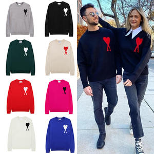 Üretici doğrudan satış erkek anti-boncuklanma uzun kollu Paris rahat pamuklu kazak kazak kalp şeklinde tasarım sonbahar için - Product Image 1