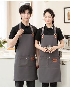 ผ้ากันเปื้อนกันน้ำแบบไม่มีแขน สไตล์เกาหลี สำหรับผู้ใหญ่  ปรับแต่งโลโก้ได้ เหมาะสำหรับงานจัดเลี้ยง ร้านกาแฟ เบเกอรี่ ร้านขายกาแฟ ชานม ซูเปอร์มาร์เก็ต - Product Image 1