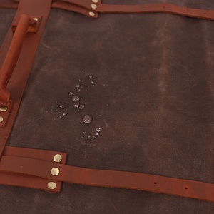 <span class=keywords><strong>Borsa</strong></span> rotolo CHANGRONG Custom Vintage resistente all'acqua e utilità marrone tela cerata coltello da cuoco - Product Image 6