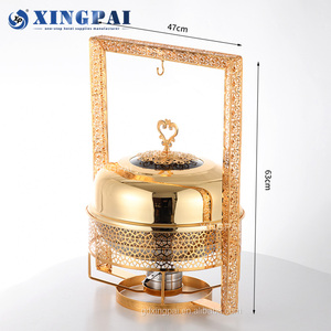 XINGPAI 8L Acero inoxidable Buffet estufa tapa Hotel restaurante Catering comida calefacción plato de frotamiento para Alcohol olla Buffet Cocina - Product Image 4