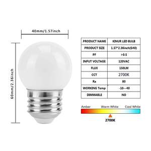 4パックの暖かい電球、G40 2ワット2700K暖かい15ワットの電球同等のE26ベース就寝時の健康的な睡眠と赤ちゃんの保育園 - Product Image 2