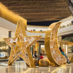 Personalizzabile 3D telaio in metallo Street New Design IP65 LED luce della luna eid mubarak ramadan luna stella <span class=keywords><strong>mezzaluna</strong></span> per le vacanze - Product Image 1