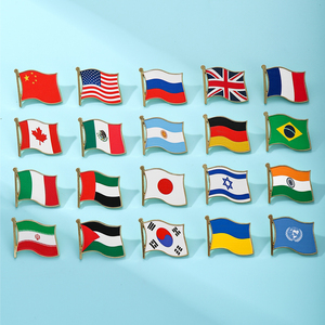 Изготовленные на заказ эмалевые значки с флагами стран мира по ODM/OEM-дизайну, мягкие эмалевые значки-пины с национальными флагами - Product Image 1