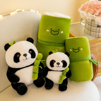 Panda géant Tube de bambou détachable Jouet en peluche super doux Ornement de chevet Jouet en peluche cadeau