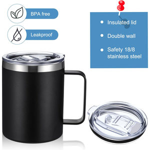 Vaso de 12oz con logotipo personalizado, taza de café de acero inoxidable aislada con recubrimiento en <span class=keywords><strong>polvo</strong></span> al vacío de doble pared para acampar - Product Image 3