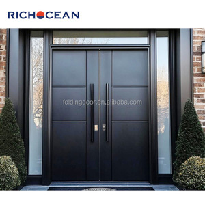 <span class=keywords><strong>Porte</strong></span> d'entrée avant en aluminium au design moderne Richocean Portes d'entrée principales résidentielles extérieures en métal avec longue poignée - Product Image 4