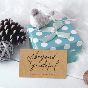 Cartes de remerciement personnalisées en papier kraft avec logo, cartes postales, cartes de vœux, cartes de visite, impression et emballage pour petites entreprises - Product Image 4