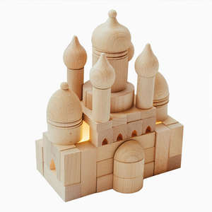 Giocattoli in Legno per Bambini, Set di Costruzioni Educativi a Tema Islamico, Blocchi Naturali per Costruire un Castello dei Sogni - Product Image 6
