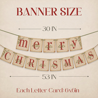 Bannières de Noël vintage portables personnalisées pour décorations de fêtes - Réutilisables et légères