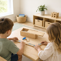 Jeu de dominos professionnel double 12 avec spinner pour adultes, boîte en bois, 24 tuiles, étui en bois naturel, soirée en famille