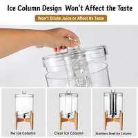 Distributeur de boissons réutilisable en acrylique avec robinet, grande capacité, pour jus froid, thé aux fruits, cola, bière, idéal pour les fêtes, les buffets et la restauration