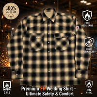 Chemise de travail ignifuge pour homme NFPA2112 CAT2, imprimée, pour travaux pétroliers, de soudage, électriques et industriels