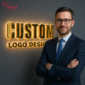 Letrero LED Acrílico 3D Personalizado con Logotipo, Letras Metálicas Doradas, Letreros para Negocios y Tiendas, Letras de Canal Retroiluminadas para Exteriores - Product Image 3