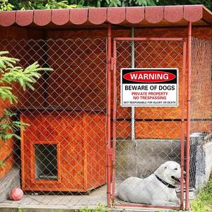 حذار ثقيل 12 بوصة من علامة تحذير الكلب-ألومنيوم متين مع 4 فتحات مسبقة الحفر لحماية الملكية الخاصة - Product Image 1