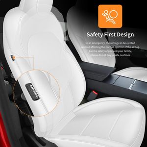 (Pas pour la performance) Ensemble complet de siège intérieur en cuir Nappa Airbag noir <span class=keywords><strong>blanc</strong></span> rouge housse de siège de voiture pour Tesla modèle 3 2024 Highland - Product Image 4
