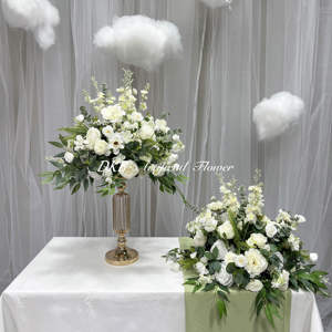 زهور بيضاء كبيرة بقطر 50 سم لتزيين حفلات الزفاف، باقة زهور لتزيين طاولات الزفاف، الأكثر مبيعًا لعام <span class=keywords><strong>2026</strong></span> - Product Image 5