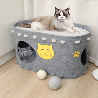 Nichoir pour chat amovible de style moderne pour l'intérieur avec coussin en feutre et tissu non tissé, taille personnalisable, doux et écologique