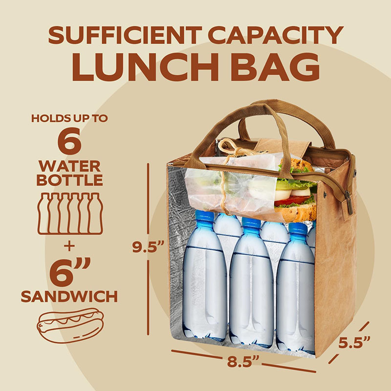 Factory Personalized Eco Friendly Dupont Lunch Bags Custom Tyvek Insulated Thermal Cooler Tote Bag